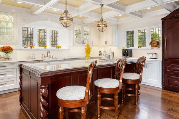 Chandelier, Interior, Kitchen, Pendant Lights, Recessed Lighting, Wood Texture Flooring
