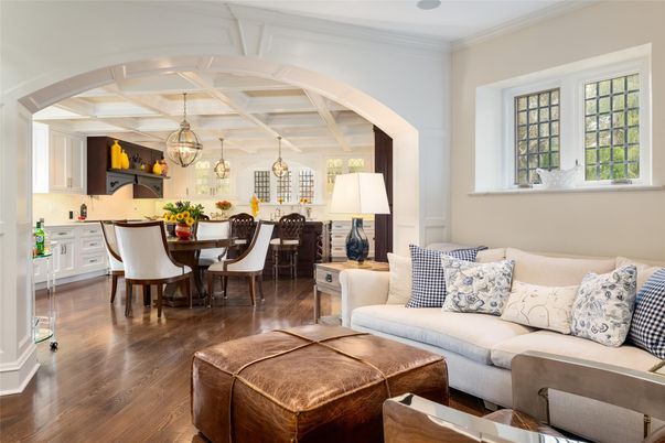 Dining room, Interior, Kitchen, Living room, Pendant Lights, Wood Texture Flooring