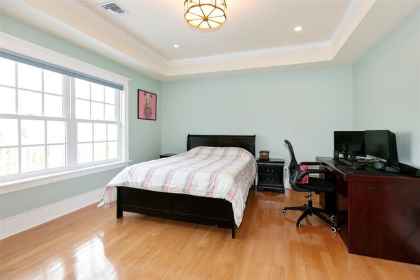 Bedroom, Home Office, Interior, Recessed Lighting, Wood Texture Flooring