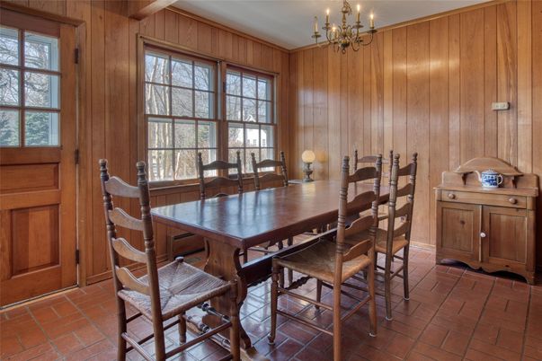 Chandelier, Dining room, Interior, Wooden Walls