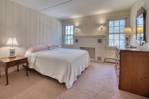 Bedroom, Fireplace, Interior