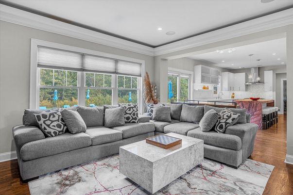 Interior, Kitchen, Living room, Pendant Lights, Recessed Lighting, Wood Texture Flooring