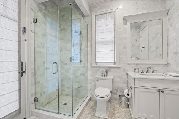 Bathroom, Glass Shower, Interior, Marble Walls