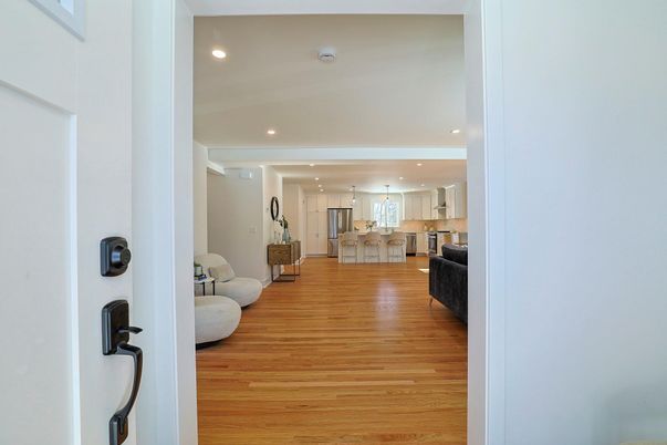 Interior, Kitchen, Recessed Lighting, Wood Texture Flooring