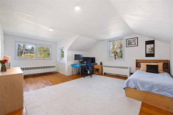 Bedroom, Home Office, Interior, Recessed Lighting, Wood Texture Flooring