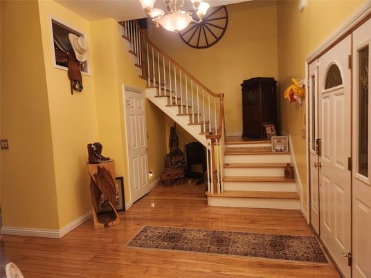 Chandelier, Interior, Wood Texture Flooring