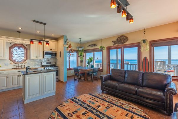 Dining room, Interior, Kitchen, Living room, Pendant Lights, Recessed Lighting, Stainless Steel Appliances, Water