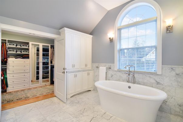 Bathroom, Dual Sink Vanities, Free Standing Baths, Interior, Marble, Walk-in Closets
