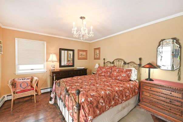 Bedroom, Chandelier, Interior, Wood Texture Flooring