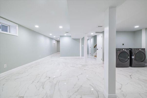 Interior, Marble, Recessed Lighting, Utility Closets, Washer