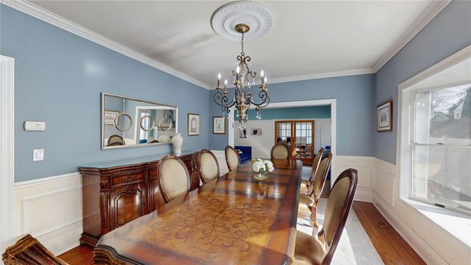 Chandelier, Dining room, Interior, Wood Texture Flooring