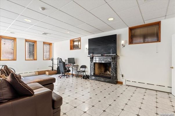 Fireplace, Home Office, Interior, Living room, Recessed Lighting