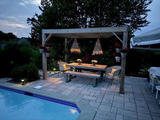Exterior, Fireplace, Pool