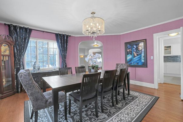 Chandelier, Dining room, Interior, Wood Texture Flooring
