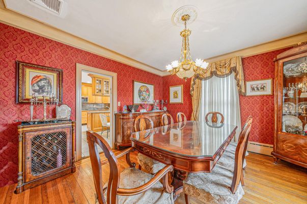 Chandelier, Dining room, Interior, Wood Texture Flooring