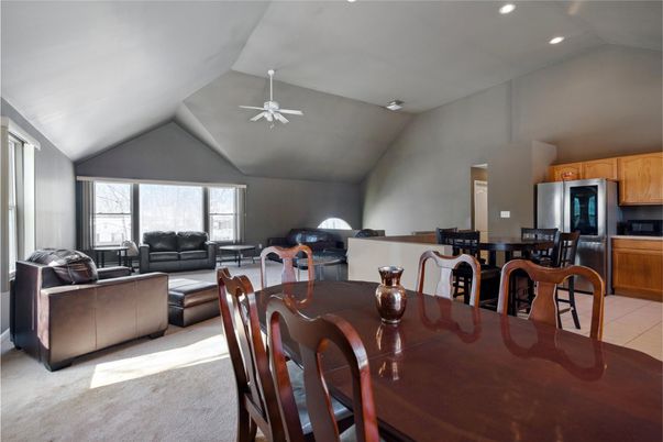 Dining room, Interior, Kitchen, Living room, Recessed Lighting