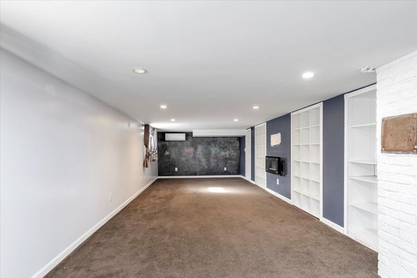 Empty room, Fireplace, Interior, Recessed Lighting