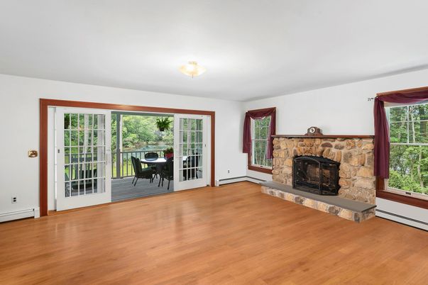 Dining room, Fireplace, Interior, Wood Texture Flooring