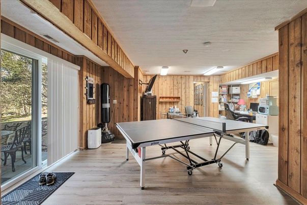 Game Room, Interior, Wood Texture Flooring, Wooden Walls