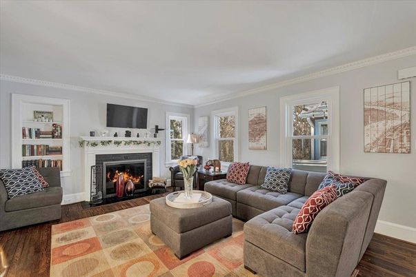 Fireplace, Interior, Living room, Wood Texture Flooring