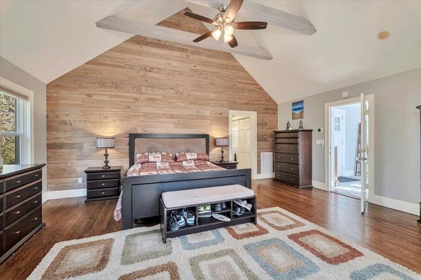 Bedroom, Interior, Wood Texture Flooring, Wooden Walls