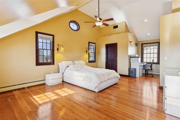 Bedroom, Home Office, Interior, Recessed Lighting, Wood Texture Flooring