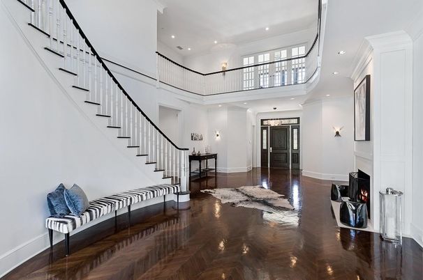 Fireplace, Interior, Recessed Lighting, Wood Texture Flooring