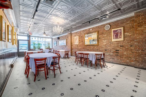 Chandelier, Dining room, Interior, Stone Walls