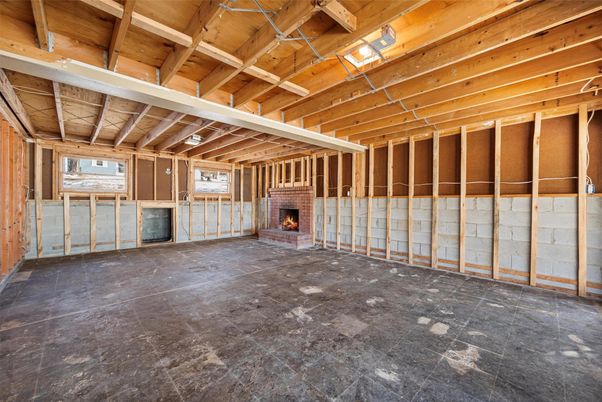 Empty room, Fireplace, Interior, Wooden Beams, Wooden Ceilings, Wooden Walls