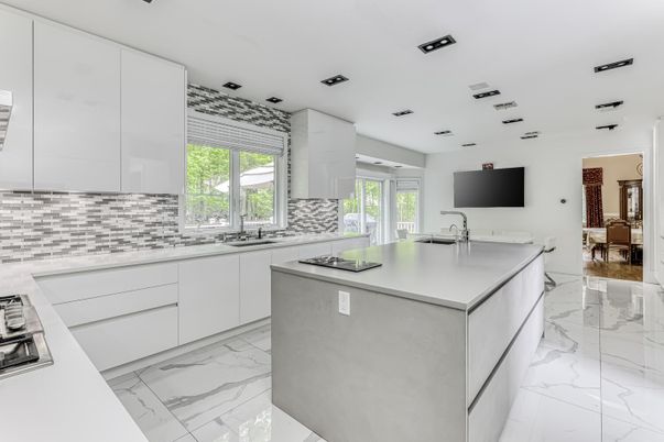 Interior, Kitchen, Marble, Recessed Lighting