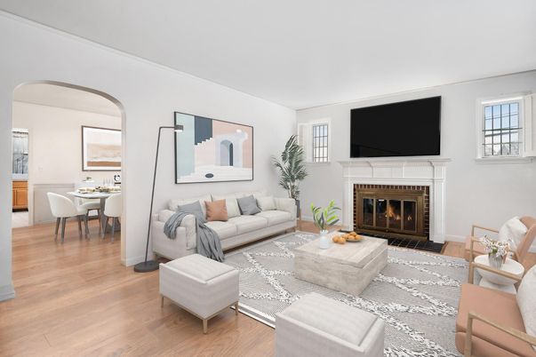 Dining room, Fireplace, Interior, Living room, Wood Texture Flooring