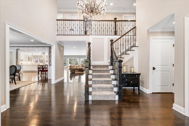 Chandelier, Interior, Recessed Lighting, Wood Texture Flooring