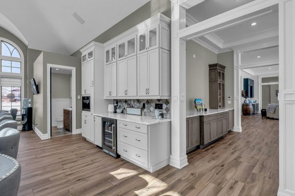 Interior, Kitchen, Recessed Lighting, Wood Texture Flooring