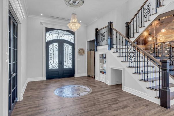 Chandelier, Interior, Recessed Lighting, Wood Texture Flooring