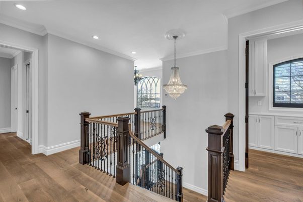 Chandelier, Interior, Recessed Lighting, Wood Texture Flooring