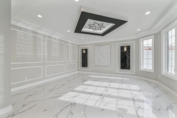 Empty room, Interior, Marble, Recessed Lighting