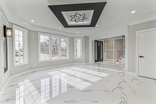 Empty room, Interior, Marble, Recessed Lighting