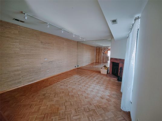 Empty room, Fireplace, Interior, Wood Texture Flooring