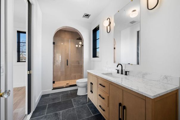 Bathroom, Dual Sink Vanities, Glass Shower, Interior