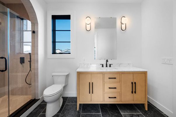 Bathroom, Dual Sink Vanities, Glass Shower, Interior
