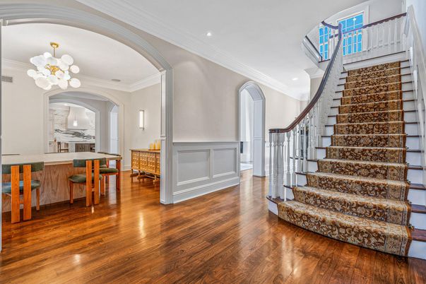 Chandelier, Interior, Recessed Lighting, Wood Texture Flooring