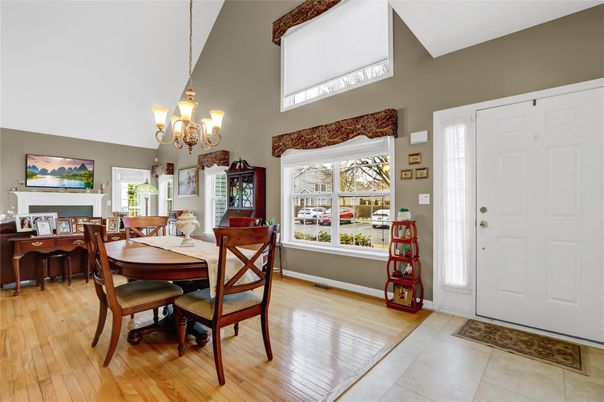 Chandelier, Dining room, Interior, Wood Texture Flooring