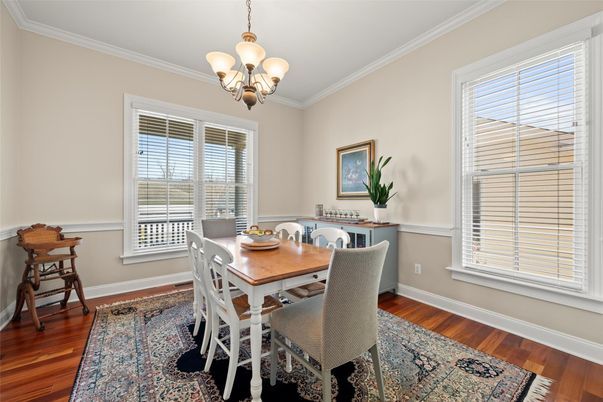 Chandelier, Dining room, Interior, Wood Texture Flooring