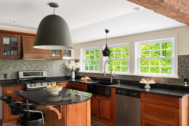 Interior, Kitchen, Pendant Lights, Recessed Lighting, Stainless Steel Appliances