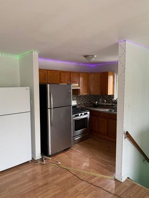 Interior, Kitchen, Stainless Steel Appliances, Wood Texture Flooring
