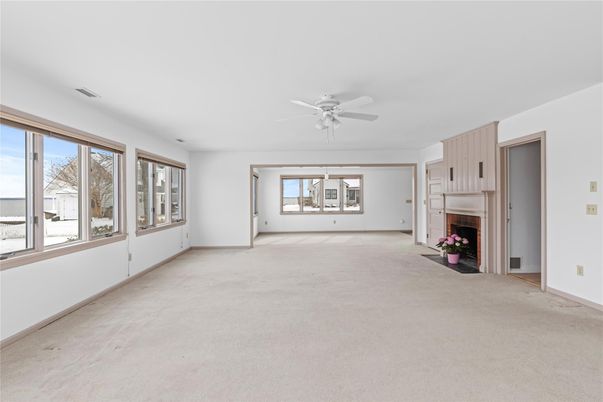 Empty room, Fireplace, Interior
