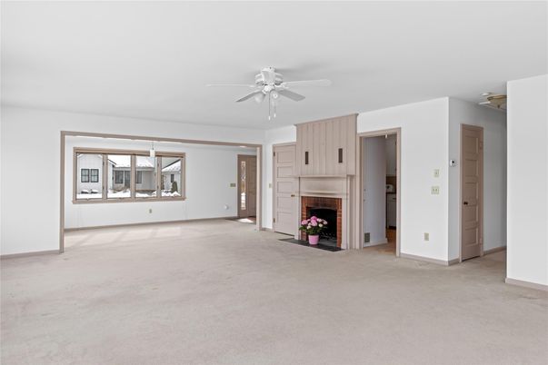 Empty room, Fireplace, Interior