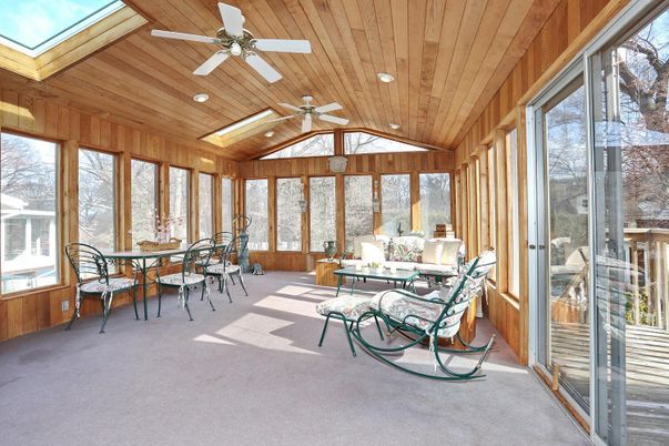 Dining room, Interior, Recessed Lighting, Sun Room, Wooden Ceilings, Wooden Walls