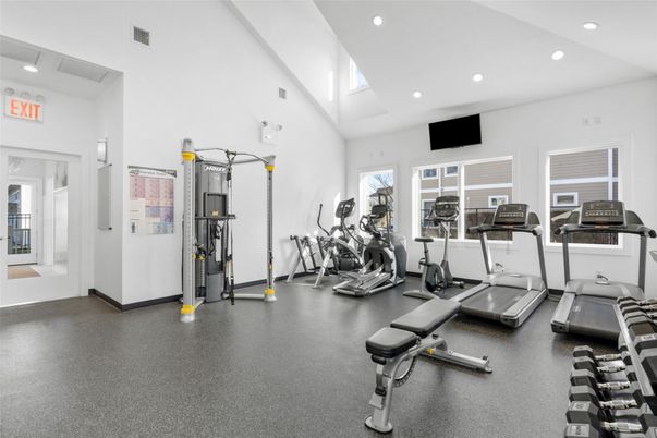 Fitness Equipment, Gym, Interior, Recessed Lighting