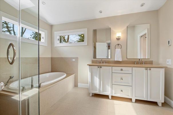 Bathroom, Dual Sink Vanities, Glass Shower, Interior
